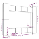 ZNTS 8 Piece TV Cabinet Set White Engineered Wood 3114230