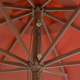 Garden Parasol with Wooden Pole 350 cm Terracotta 44532
