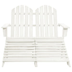 2-Seater Garden Adirondack Chair&Ottoman Fir Wood White 315909