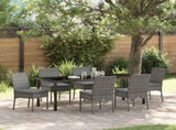 Garden Dining Set 7 pcs Grey Powder-Coated Steel 3379231