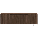 TV Wall Cabinet with LED Lights Brown Oak 135x31x39.5 cm 852389