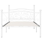 Bed Frame White Metal, Plywood Single Durable Bed Frame 284448