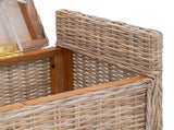 Storage Bench with Cushion Natural 110 x 40 x 50 cm Rattan 42011577