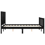 ZNTS Bed Frame without Mattress Black 120x200 cm Solid Wood Pine 3193205