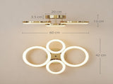 LED Light, Modern 4 Rings Lamp with Wall Switch Control, 40W 4350lm Flush Mount T3398P425142