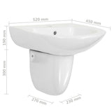 Basin White 52 x 45 x 49 cm Glazed Ceramic 143007