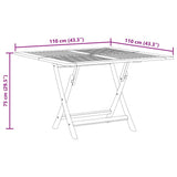Folding Garden Table 110x110x75 cm Solid Wood Teak 362616