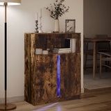 Sideboard with LED Smoked Oak 77x34x100 cm Engineered Wood 852149