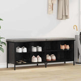 Shoe Cabinet with Shelf with Storage Black Oak 131 x 35 x 50 cm 881312