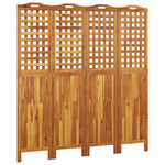 4-Panel Room Divider 162x2x180 cm Solid Wood Acacia 318549