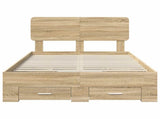 Bed Frame with Drawer Sonoma Oak 135 x 190 cm Engineered Wood 3412384