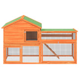 Rabbit Hutch Brown 185.5x60.5x109.5 cm Solid Wood Pine 172276