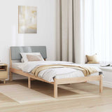 Bed frame Brown and light grey 90 x 190 cm Solid pine wood 878714