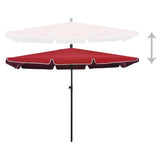 Garden Parasol with Pole 210x140 cm Bordeaux Red 315547