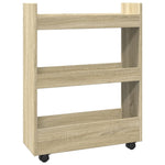 ZNTS Narrow Storage Trolley 3 Tier Sonoma Oak Engineered Wood 855252