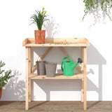 Plant Table with Shelf 78x38x82.5 cm Solid Wood Fir 156349
