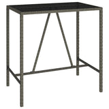 Garden Bar Set Grey PE rattan, powder-coated steel, tempered glass 3187655
