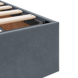 Storage Bed with Storage Dark Grey 135 x 190 cm Velvet 3370126
