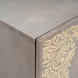 Sideboard Grey and Gold 40 x 33 x 75 cm Solid Mango Wood 4018796