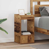 End Table 2 pcs Old Wood 30 x 30 x 56 cm Engineered Wood 890941