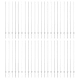 Embedded Fence Post 44 pcs Silver 200 cm Powder-Coated Steel 3335963
