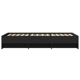 Bed Frame without Mattress Black 90x190 cm Single Engineered Wood 3295703