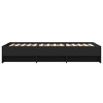 ZNTS Bed Frame without Mattress Black 75x190 cm Small Single Engineered Wood 3295710