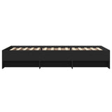 ZNTS Bed Frame without Mattress Black 75x190 cm Small Single Engineered Wood 3295710