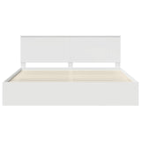 Bed Frame with Headboard White 200 x 200 cm Solid Pine Wood 3410965