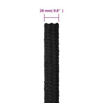 ZNTS Boat Rope Full Black 20 mm 100 m Polypropylene 152528