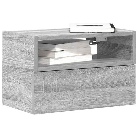 ZNTS Wall-mounted Bedside Cabinets 2 pcs Grey Sonoma 45x26x28.5 cm 858607