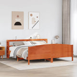 Bed Frame without Mattress Wax Brown 180x200 cm Super King Solid Wood Pine 3306218