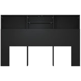 Headboard Cabinet Black Engineered wood Standard 811872