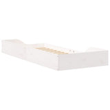 Bed Frame White 100 x 210 cm Solid Pine Wood 873407