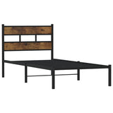 Metal Bed Frame without Mattress Smoked Oak 75x190 cm Small Single 4017043