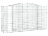 Arched Gabion Baskets 11 pcs 200x50x140/160 cm Galvanised Iron 3145691