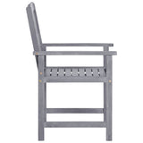 Garden Chair Set of 4 Grey Solid Acacia wood Standard Durable 311875