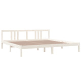 Bed Frame without Mattress White Solid Wood 200x200 cm 814905