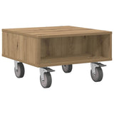 Side Table with Wheels Artisan Oak 50.5 x 50 x 30 cm 891031