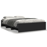 Bed Frame Black Engineered wood Double Bed Frame Rectangular 3295654