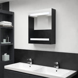 ZNTS LED Bathroom Mirror Cabinet Black 50x14x60 cm 326480