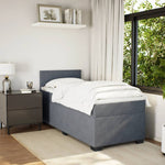 ZNTS Box Spring Bed with Mattress Dark Grey 90x200 cm Velvet 3286223