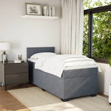 Box Spring Bed with Mattress Dark Grey 90x190 cm Velvet 3286199