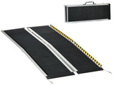 Wheelchair Ramp, 152L x 73Wcm, 272KG Capacity, Folding Aluminium Threshold Ramp with Non-Skid T3398P343504