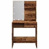 Dressing Table with LED Old Wood 74.5x40x141 cm 857021