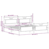 Metal Bed Frame without Mattress Sonoma Oak 200x200 cm 3325101