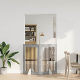 Dog Gate with Stands 2 pcs Grey Sonoma 80 x 100 cm 892040