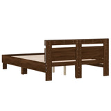 Bed Frame Brown oak Engineered wood, Plywood 3207559