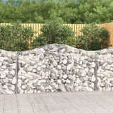 Arched Gabion Baskets 3 pcs 200x50x100/120 cm Galvanised Iron 3145641