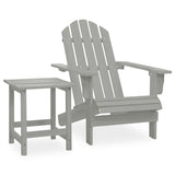 Garden Adirondack Chair with Table Solid Fir Wood Grey 315920